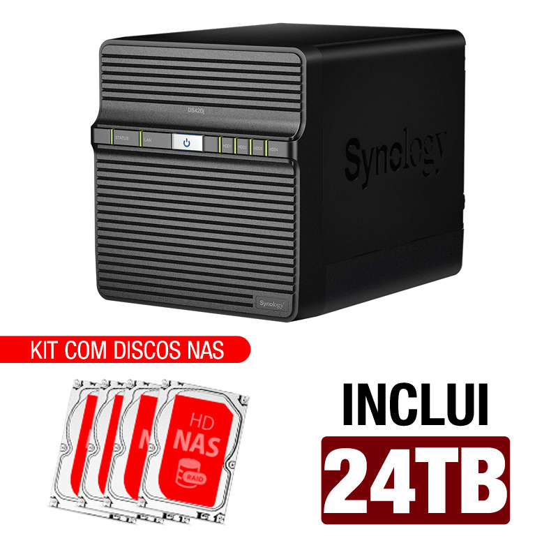 Serveur NAS Synology DiskStation DS420j 24 TB 4 baie équipé de 4 x